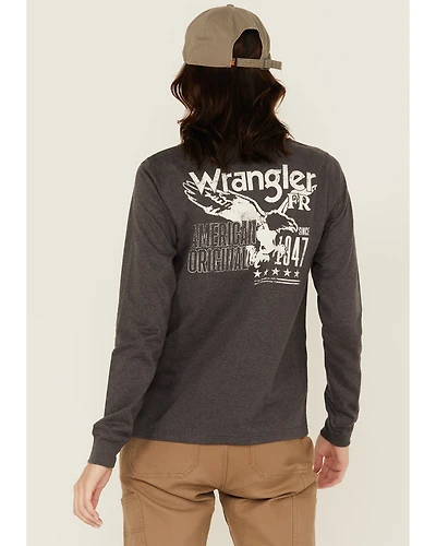 Wrangler Women's FR Eagle Long Sleeve Graphic Work T-Shirt