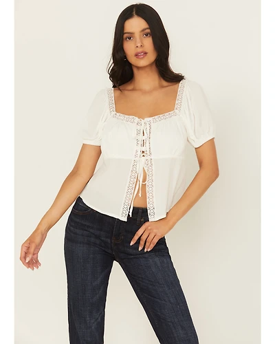 A.T.A.P Women's Tie Front Shirt