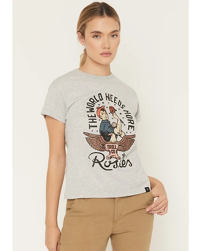Troll Co Women's Rose Short Sleeve Graphic Tee