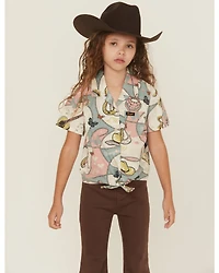 Wrangler X Lainey Wilson Girls' Wild Stallion Short Sleeve Snap Western Shirt