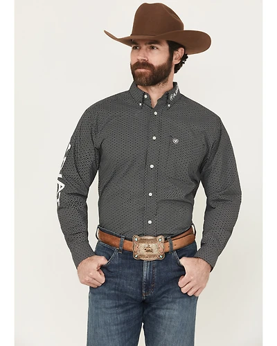 Ariat Men's Team Flower Geo Print Long Sleeve Button-Down Western Shirt - Tall