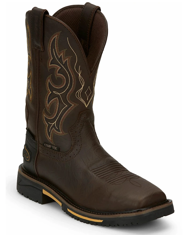 Justin Men's Joist Rustic Waterproof Western Work Boots - Composite Toe