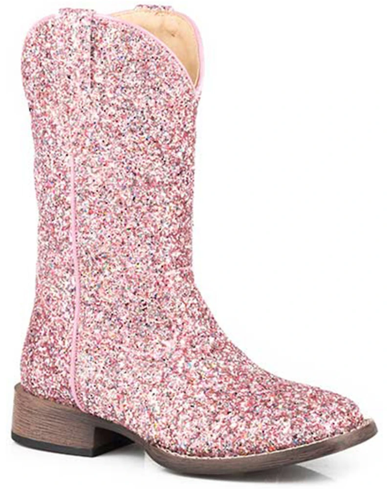 Roper Little Girls' Glitter Galore Western Boots - Broad Square Toe
