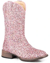 Roper Little Girls' Glitter Galore Western Boots - Broad Square Toe