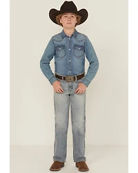 Cody James Boys' Medium Wash Buckskin Slim Bootcut Stretch Denim Jeans