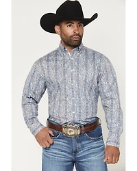 Panhandle Slim Men's Paisley Wallpaper Print Long Sleeve Button-Down Stretch Western Shirt