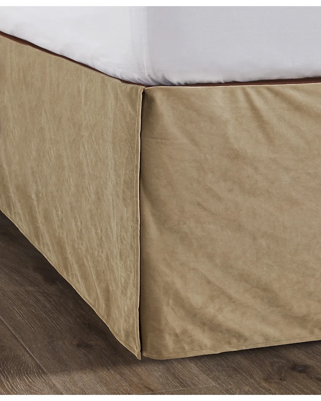 HiEnd Accents King Tan Velvet Bedskirt