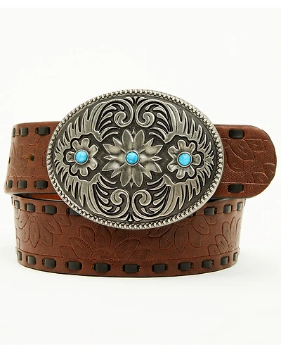 Shyanne Girls' Mila Daisy Embossed Buckle Belt