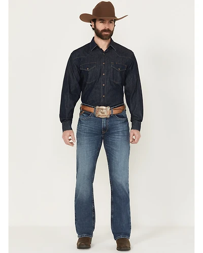 Ariat Men's M4 Andrew Medium Wash Relaxed Bootcut Stretch Denim Jeans
