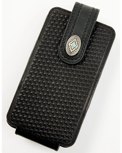Cody James Men's Dwight Basketweave Tooled Cellphone Case