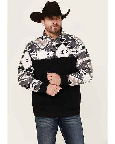 Hooey Men's Stevie Southwestern Block 1/4 Snap Pullover