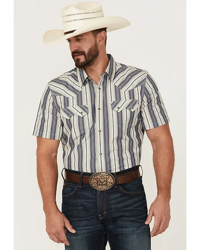 Cody James Men's Roman Striped Short Sleeve Snap Western Shirt