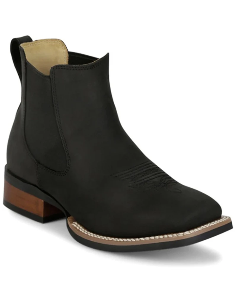 Justin Men's 6" Crazy Buck Chelsea Ankle Boots - Broad Square Toe