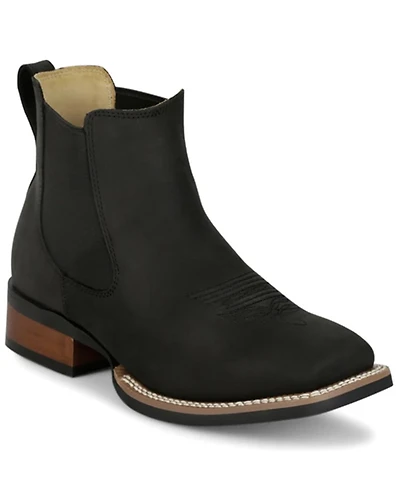 Justin Men's 6" Crazy Buck Chelsea Ankle Boots - Broad Square Toe
