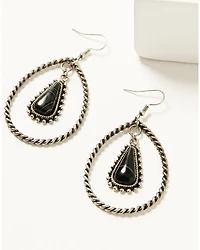 Shyanne Women's Strawberry Skies Black Onyx Teardrop Earrings