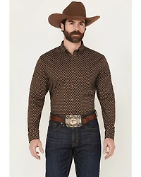 Cody James Men's Sebastian Geo Print Long Sleeve Button-Down Stretch Western Shirt