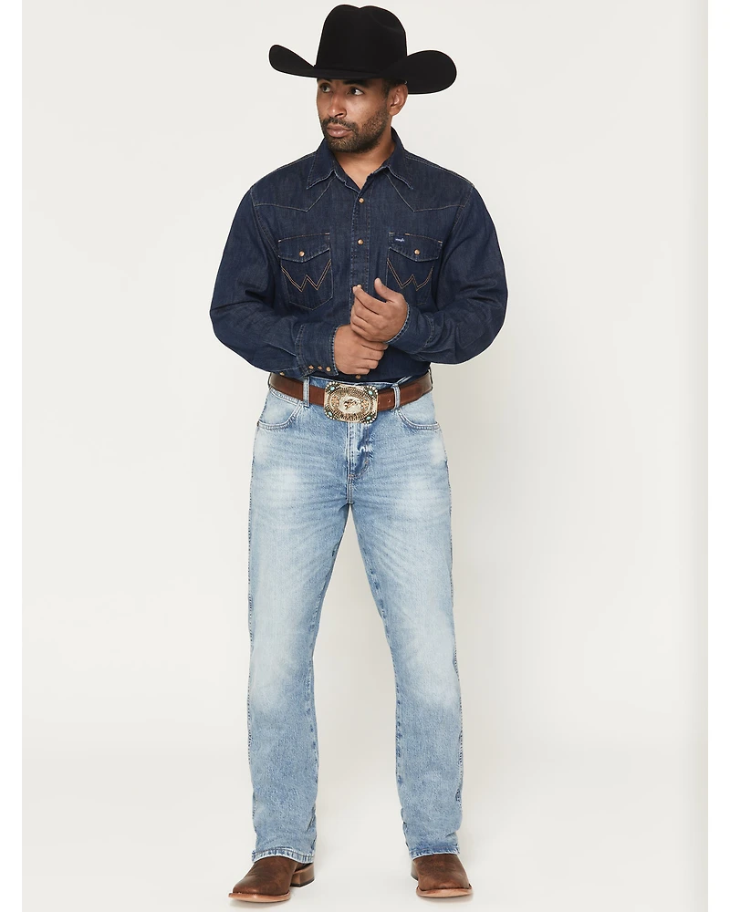Wrangler Retro Men's 77MWZ Jones Light Wash Slim Bootcut Stretch Denim Jeans