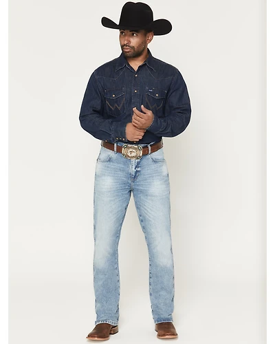 Wrangler Retro Men's 77MWZ Jones Light Wash Slim Bootcut Stretch Denim Jeans