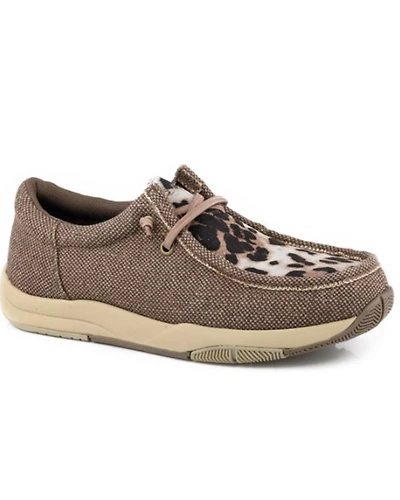 Roper Women's Clearcut Low Leopard Print Casual Shoes - Moc Toe