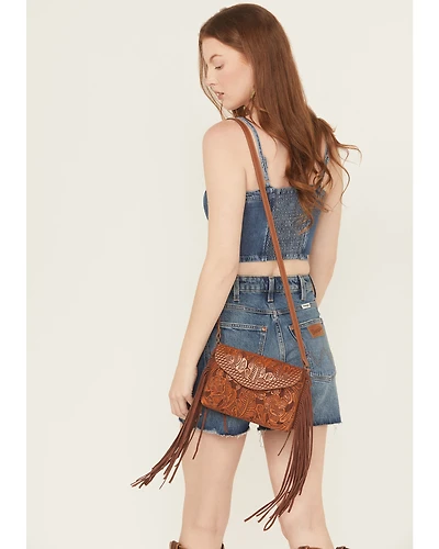 Shyanne Women's Wrenlee Tooled Underlay Crossbody Bag