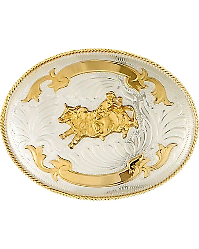 Western Express Men's Silver Bullrider Trophy Belt Buckle