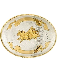 Western Express Men's Silver Bullrider Trophy Belt Buckle
