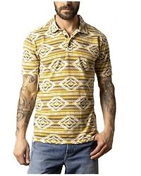 Kimes Ranch Men' Tulum Southwestern Print Short Sleeve Button-Down Polo Shirt