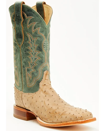 Justin Men's Chisolm Exotic Ostrich Western Boots - Broad Square Toe