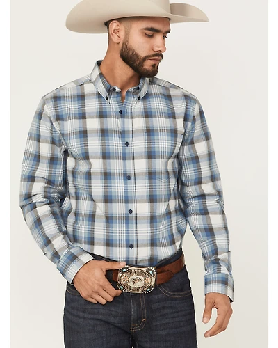 Cody James Men's Howdy Duty Plaid Print Long Sleeve Button-Down Western Shirt
