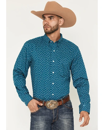 Wrangler X Cody Johnson Men's Paisley Print Long Sleeve Button-Down Western Shirt