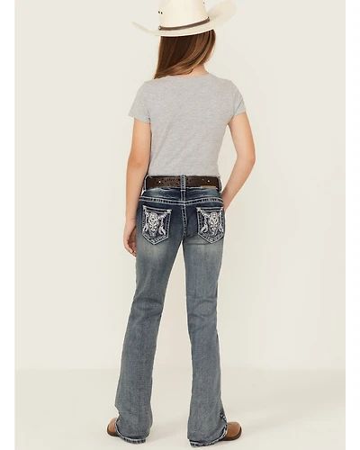 Shyanne Girls' Steerhead Embroidered Bootcut Stretch Denim Jeans