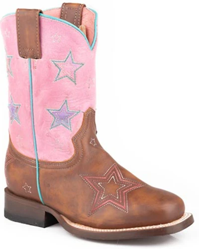 Roper Little Girls' Star Western Boots - Square Toe