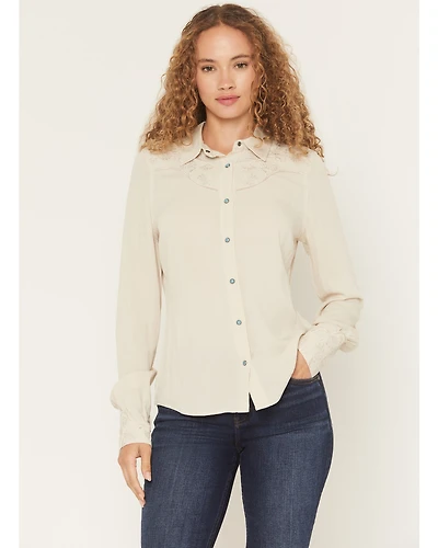 Shyanne Women's Bluespruce Embroidered Long Sleeve Snap Western Shirt