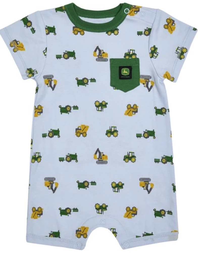John Deere Infant Boys' Farm Equipment Short Sleeve Onesie