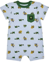 John Deere Infant Boys' Farm Equipment Short Sleeve Onesie