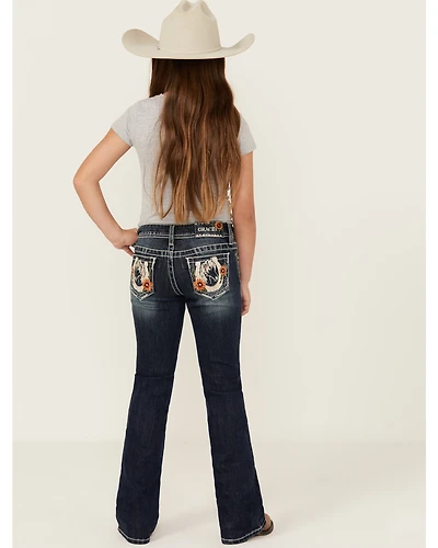 Grace LA Girls' Dark Wash Bootcut Denim Jeans