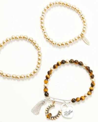 Lainey Wilson Women's Little Bitta Luck Charm Bracelet Set - 3 Piece