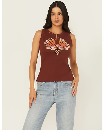 Shyanne Women's Free Spirit Studded Ribbed Tank
