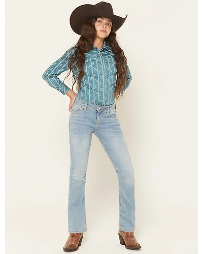 Shyanne Girls' Light Wash Shayla Bootcut Stretch Denim Riding Jeans