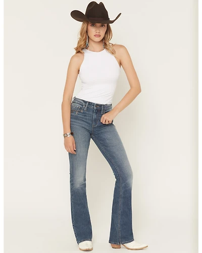 Shyanne Women's Ivy Medium Wash High Rise Bootcut Stretch Denim Jeans