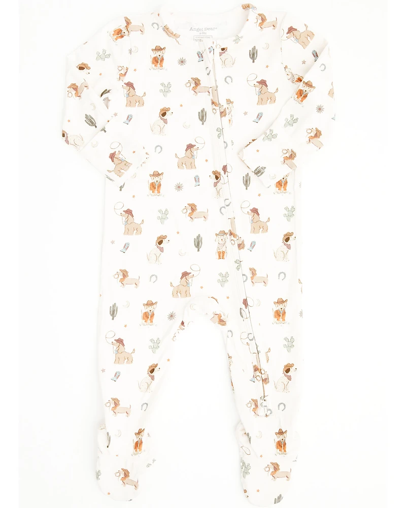 Angel Dear Infant Boys' Cowboy Dogs Long Sleeve Zipper Onesie