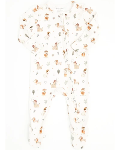 Angel Dear Infant Boys' Cowboy Dogs Long Sleeve Zipper Onesie