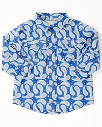 Wrangler Toddler Boys' Paisley Print Long Sleeve Snap Western Shirt