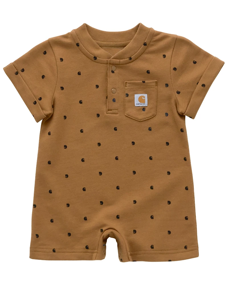 Carhartt Infant Boys' Logo Short Sleeve Snap Onesie