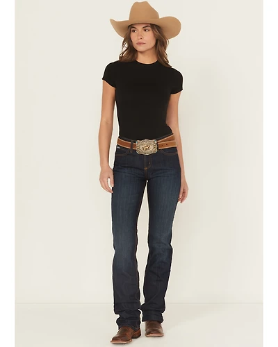 Cinch Women's Jenna Dark Wash Straight Leg Relaxed Fit Stretch Denim Jeans