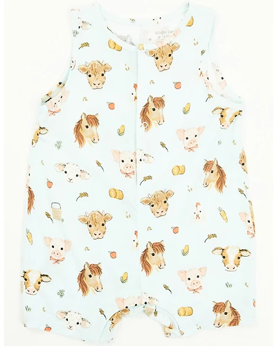 Angel Dear Infant Boys' Animal Faces Sleeveless Romper Onesie