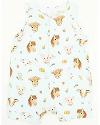 Angel Dear Infant Boys' Animal Faces Sleeveless Romper Onesie