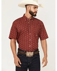 Roper Men's Amarillo Geo Print Short Sleeve Button-Down Western Shirt