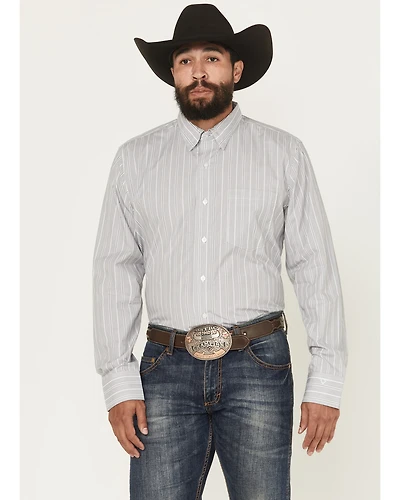 Wrangler X Cody Johnson Men's Striped Long Sleeve Button-Down Western Shirt
