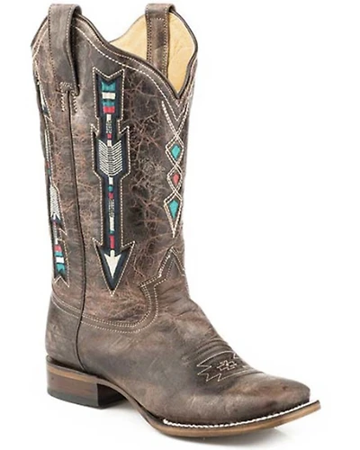 Roper Women's Arrows Square Western Boots - Broad Toe